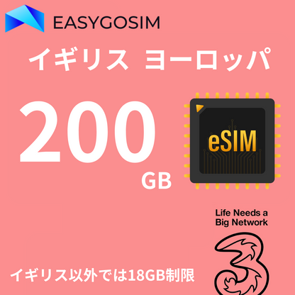 Three 英國 歐洲 eSIM